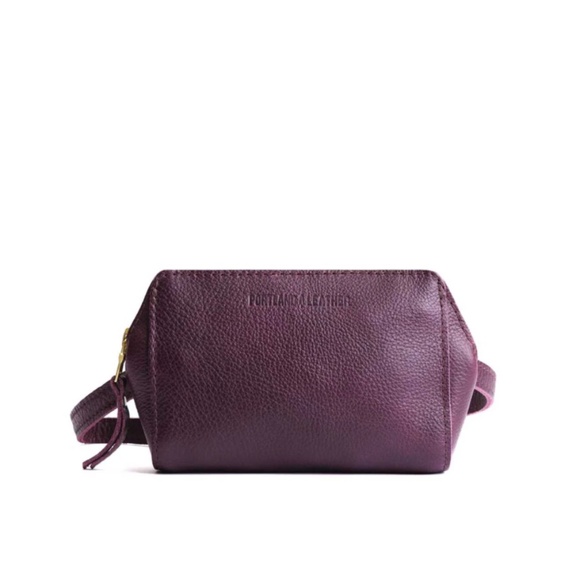 💜 Portland Leather Deep Purple Plum Crossbody Belt Bag 💜 - Picture 4 of 12